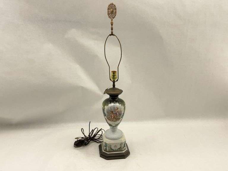 Floral Ceramic Table Lamp - 34" Tall image