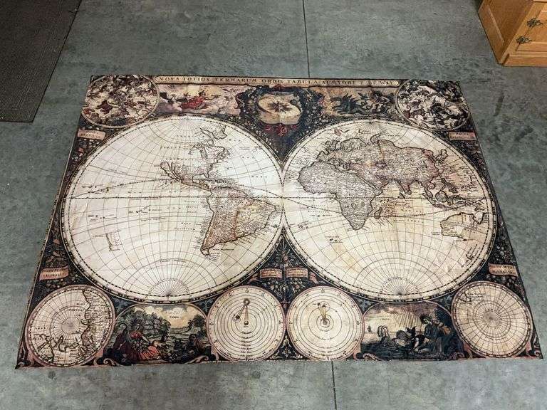 F. De Wit Style Nova Totius Terrarum Orbis Tabula Tapestry - 79x60 inches image