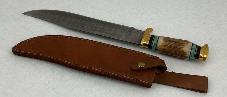 Damascus Steel Knife and Sheath image
