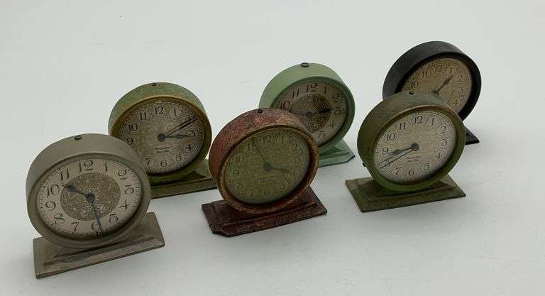 Set of 6 Westclox Tiny Tim Clocks image