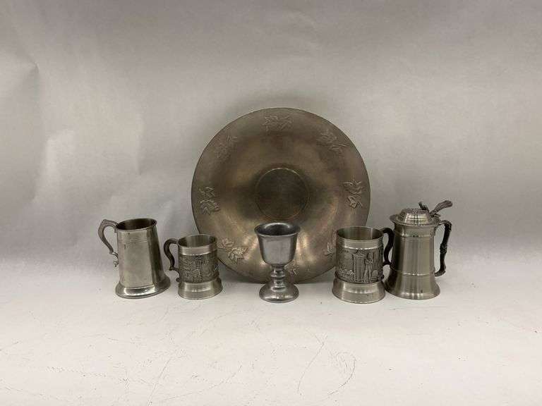 Pewter and Aluminum Drinking Vessel & Serving Bowl Collection image