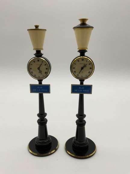 Pair of LeCoultre Novelty Lamp Post Clocks image