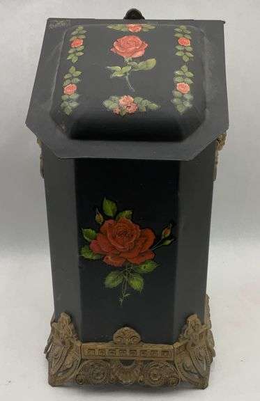 Victorian Coal Hod Scuttle Rose Motif with Tool Set image