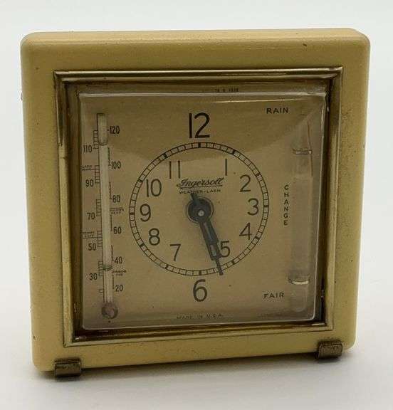 Ingersoll Weather-Larm Clock with Thermometer and Barometer image