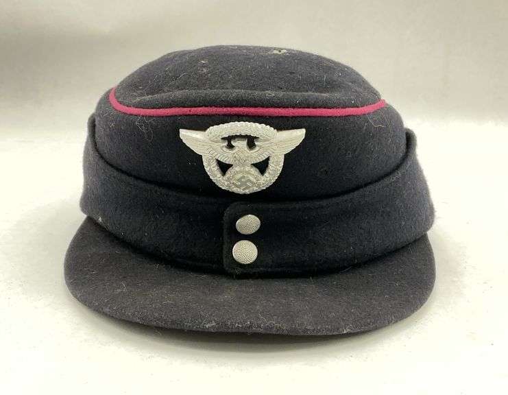 German Military Side Cap with Metal Insignia image