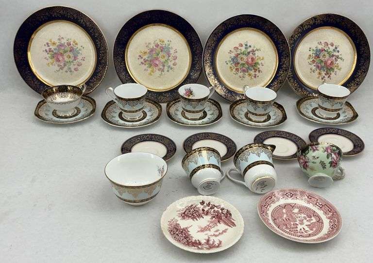 Mixed Dinnerware Lot - Plates, Cups, Saucers, Sugar and Creamer image