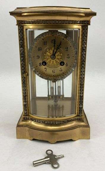 French Brass Crystal Regulator w/ Mercury Pendulum image