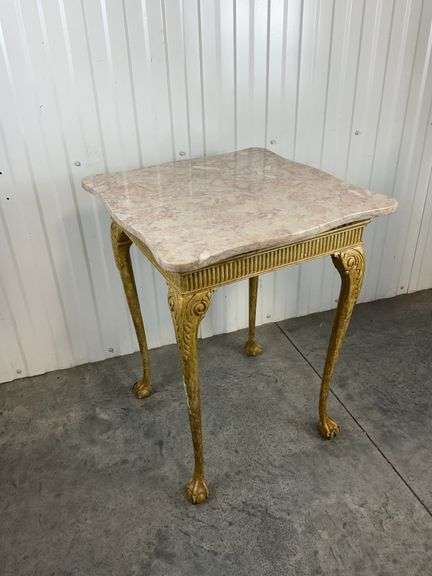 Louis XV/French Rococo style Revival Accent Table w/Marquetry Top image