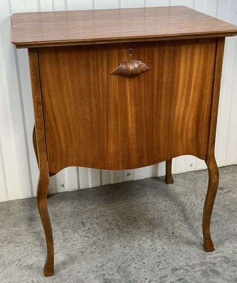 Vintage French Provincial Secretary Desk w/Drop Front & Cabriole Legs image