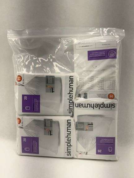 Simplehuman Custom Fit Trash Bags, 30-35L, 20 Count, Lot of 4 Packages image