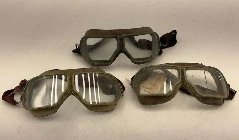 WWII era military aviation goggles image