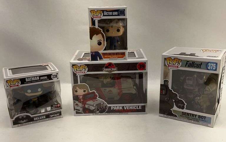 Funko Pop Bundle - Batman Hush, Dr. Who, Fallout, Jurassic Park image