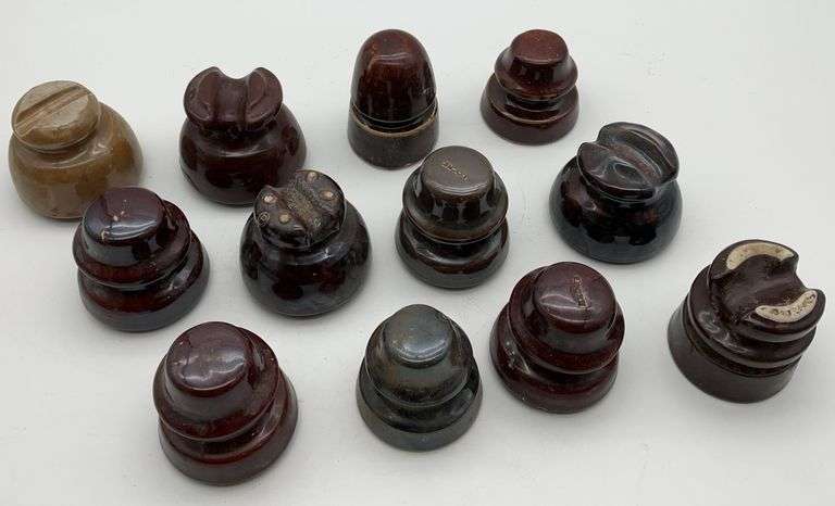 Lot of Ceramic Electrical Insulators image