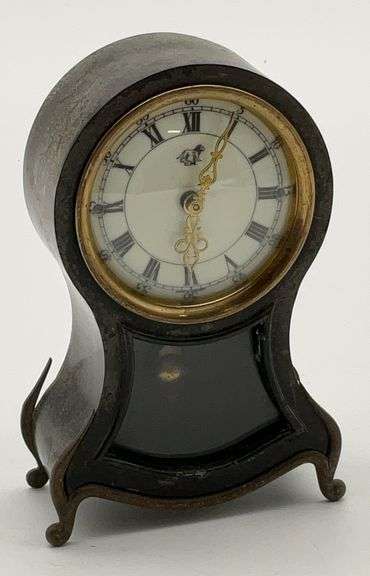 German Table Clock with Roman Numerals and Lion Detail image