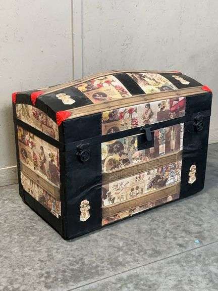 Vintage Black Steamer Trunk image