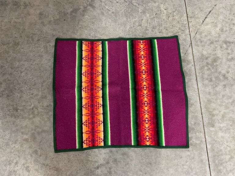 Woven Purple Rug with Geometric Design, 27x31 image