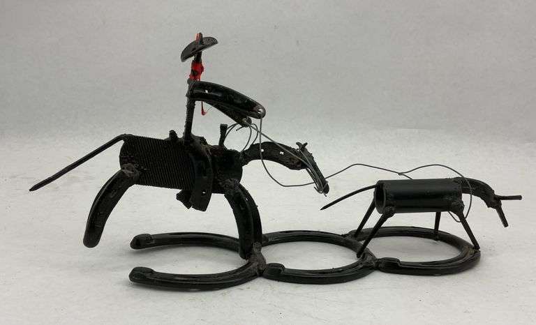Horseshoe Steer Roper Metal Art Sculpture image