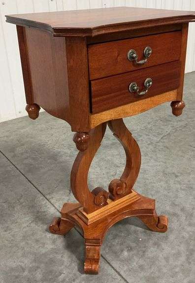 Karpen Furniture Oak Lyre Base Side Table image