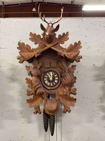 German Black Forest Hunter's Cuckoo Clock image