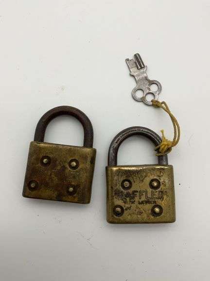 Pair of Brass Baffler Padlocks, One with Key image
