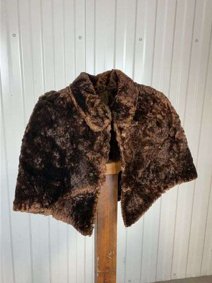 Vintage Persian Lamb Fur Cape Stole Collar image