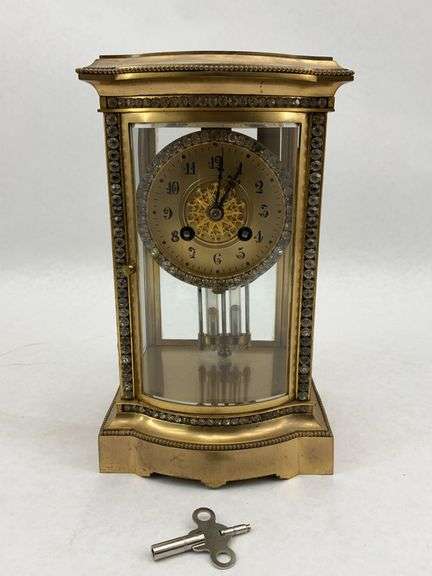 French Brass Crystal Regulator w/ Mercury Pendulum image
