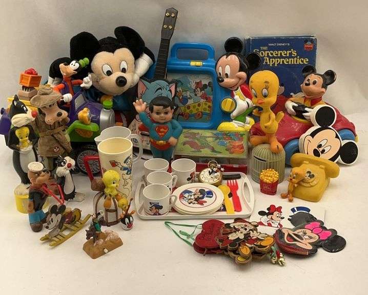 Mixed Lot of Mickey Mouse, Disney, and Warner Bros. Collectibles image