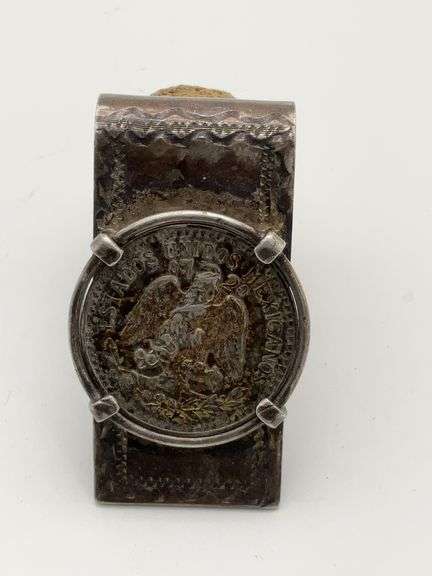 Mexican 50 Centavos Coin Silver Money Clip image