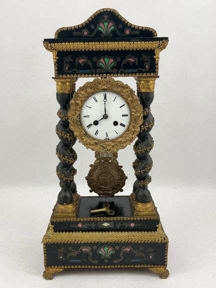 Unique Wood Clock with Key and Pendulum image