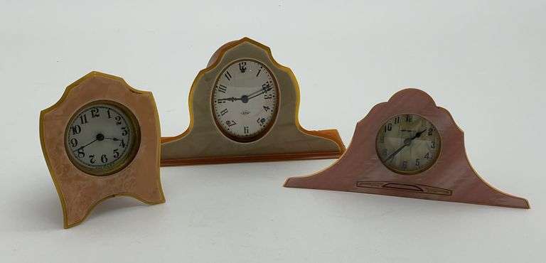 Group of Three Table Clocks with 'Patent Apl'd For' image