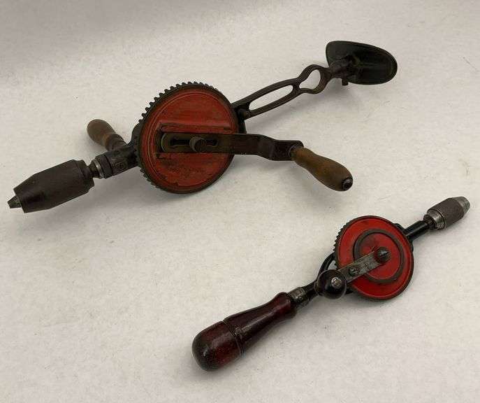 Two Craftsman Hand Drills, 18in Tall and 13" image