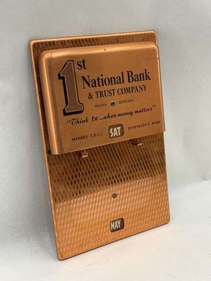 1st National Bank Perpetual Calendar - Helena Montana image