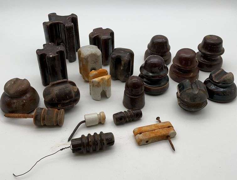 Lot of Ceramic and Porcelain Insulators image