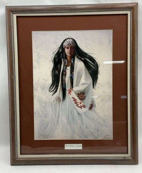 Framed P. Cross 'The Winter Shawl' Print image