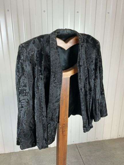 Vintage Black Persian Lamb Fur Jacket Coat image