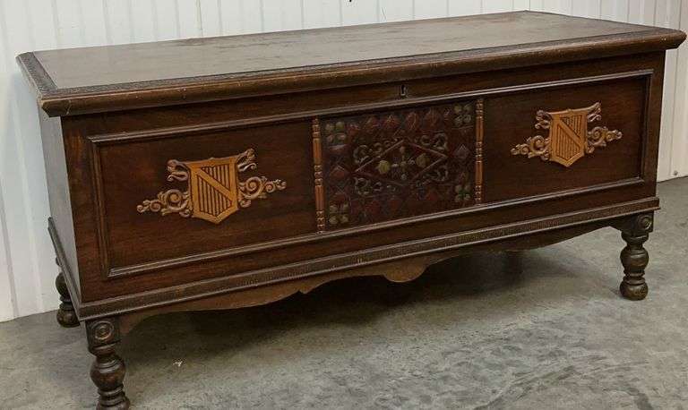 Vintage Lakeside Craft Shops Cedar Chest, Hand Painted 1930s-40s image