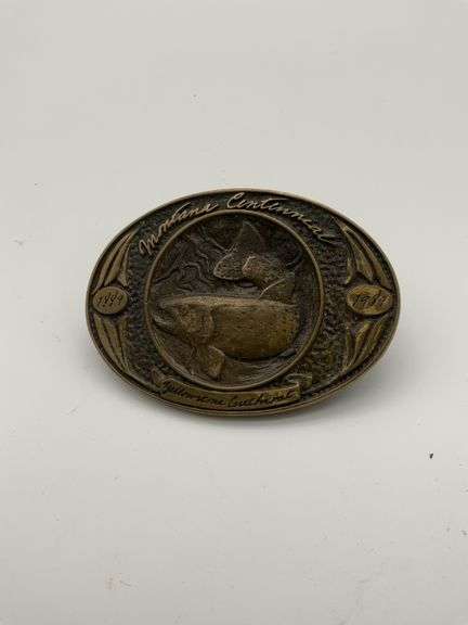 Montana Centennial Yellowstone Cutthroat Limited Edition Bronze Belt Buckle image