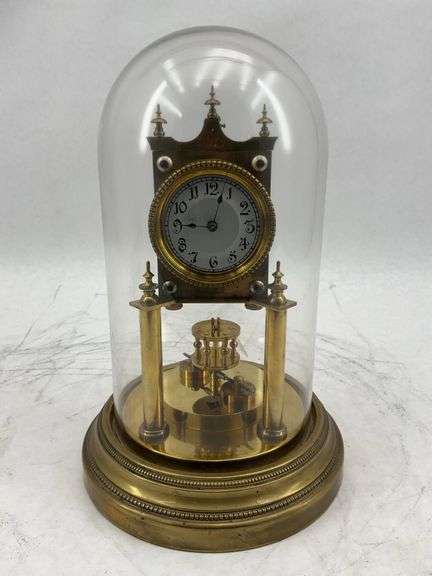 Metal Anniversary Clock with Glass Dome image