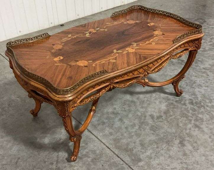 French Louis XV Style Marquetry Coffee Table image