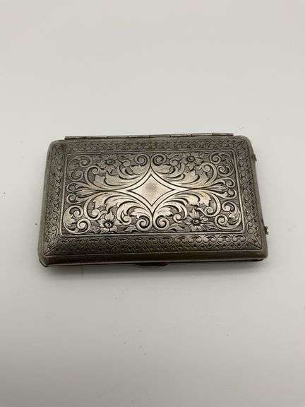 Ornate German Silver Compact Mirror Case image