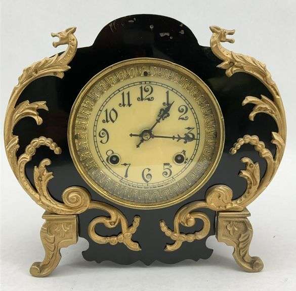 New Haven Black Marble Mantel Clock image
