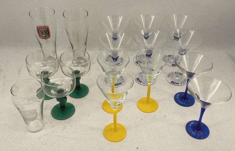 Assorted Glassware Lot - Sky Vodka, Widmer Brothers, Coca Cola, and More image