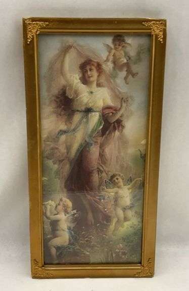 Framed Angel Print 20x10 image