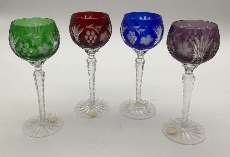 Set of Four Hungarian Crystal Goblets image