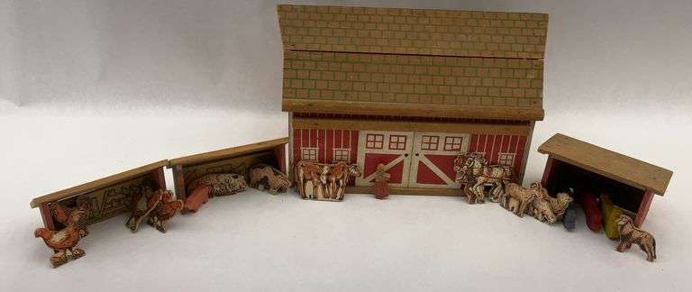 Wooden Barn Toy with Animals image
