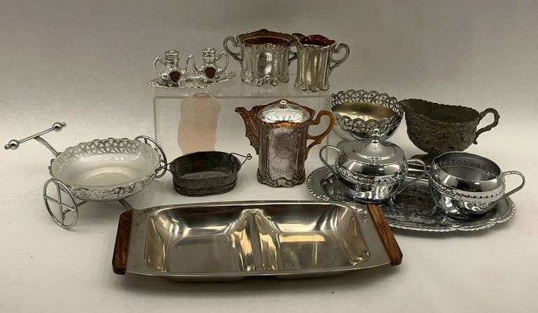 Serving Pieces Lot - Trays, Dish, Sugar & Creamer, Salt & Pepper image