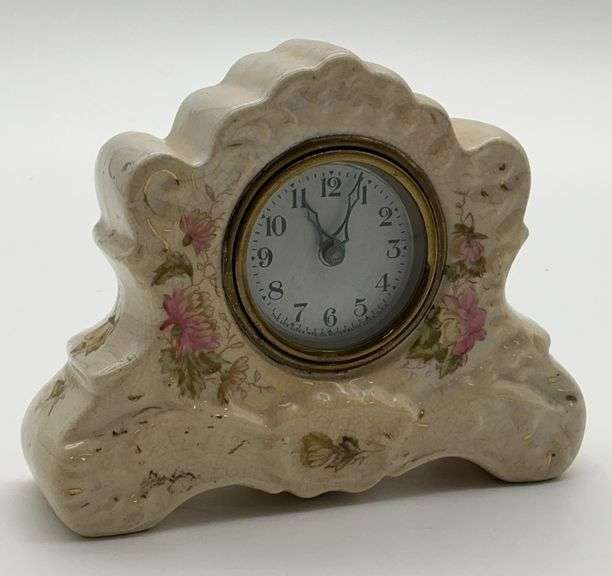 Floral Ceramic Mantel Clock - The Lux Clock MFG. Co. image