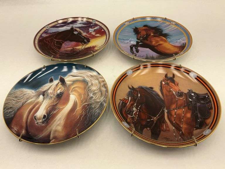 Set of 4 Susie Morton Horse Collector Plates - The Danbury Mint image