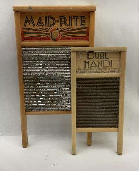 Pair of Columbus Washboard Co. Washboards - Maid-Rite and Dubl-Handi image