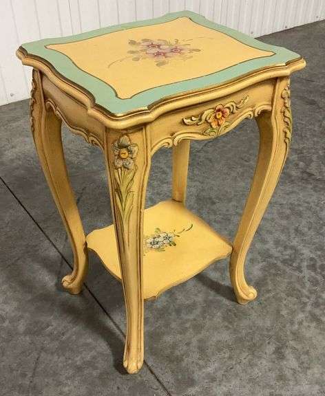 French Provincial Style Painted Side Table image